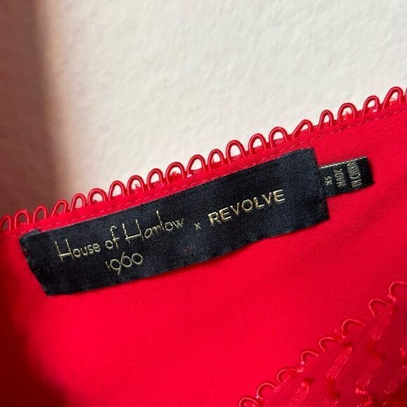 House of Harlow 1960 x Revolve Swiss Dot Ines Midi Red Dress Tank Size XS - Picture 8 of 11